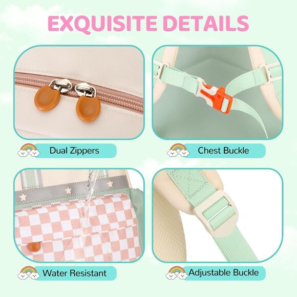 Toddler Backpack for Girls Boys Mini Diaper Bag for Preschool Travel - Picture 7 of 8